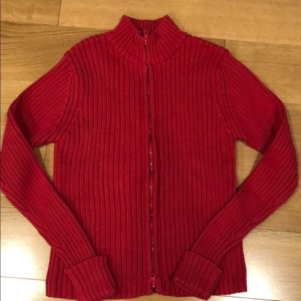 Mossimo Zippered Red Sweater - Size S